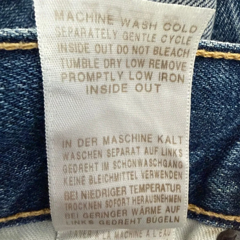 True Religion Rocco Relaxed Skinny Jeans Medium Blue Wash Distressed Mens 34